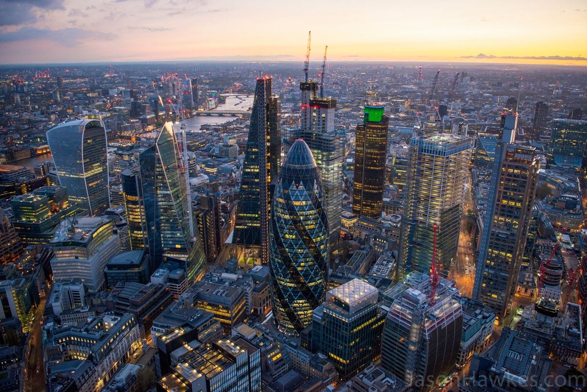 City of London at dusk