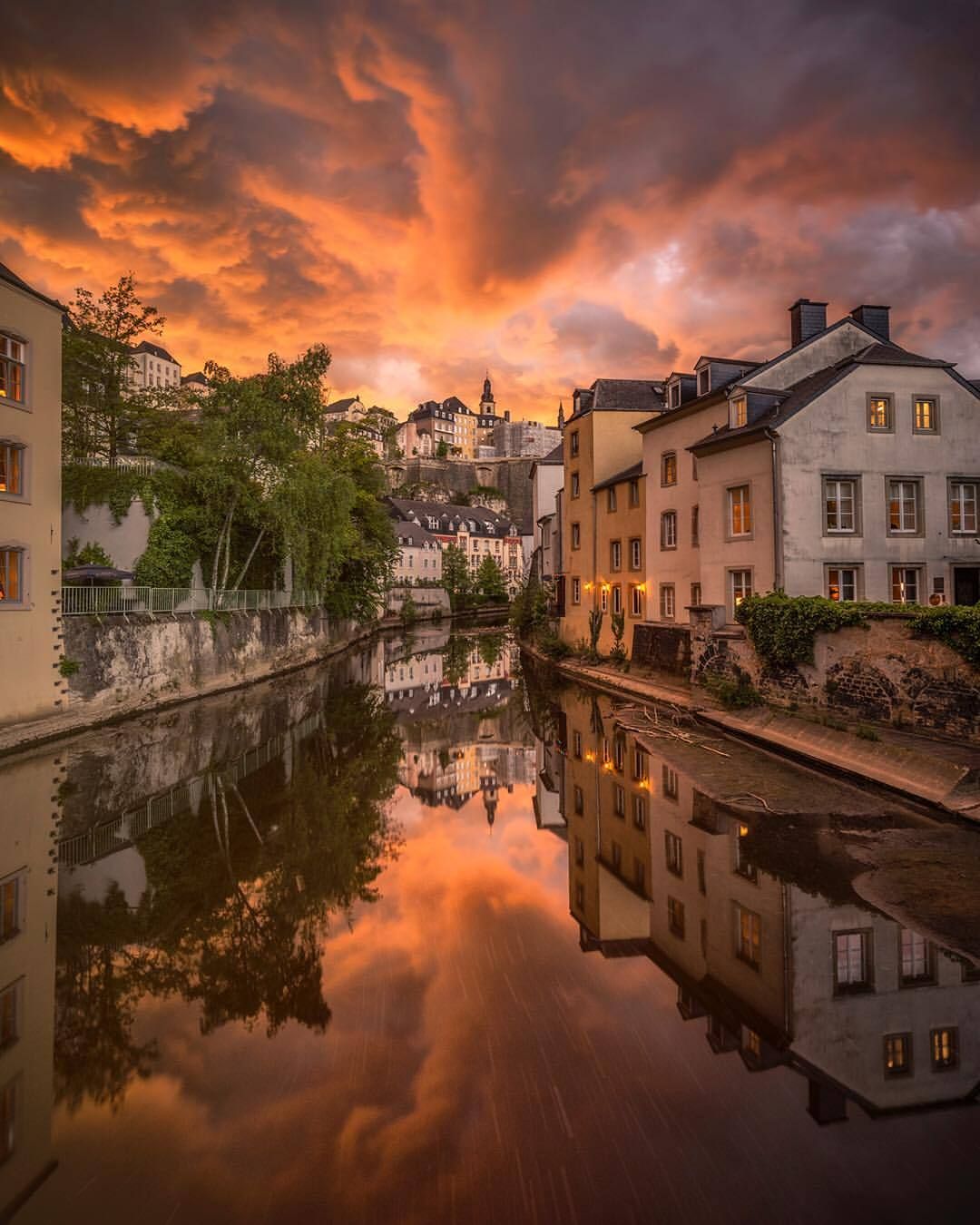 Luxembourg Grund at sunset